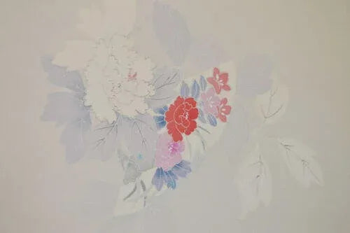 12m X 36cm (13ydx 14.1") Silk Tsukesage Kimono Bolt:tree Peony/chrysanthemum@z53