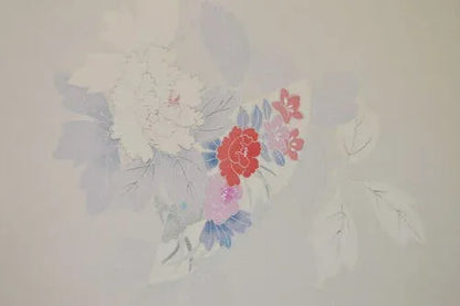 12m X 36cm (13ydx 14.1") Silk Tsukesage Kimono Bolt:tree Peony/chrysanthemum@z53