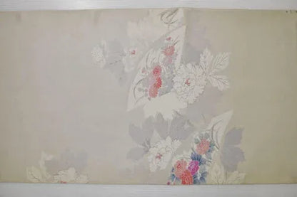 12m X 36cm (13ydx 14.1") Silk Tsukesage Kimono Bolt:tree Peony/chrysanthemum@z53