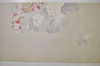12m X 36cm (13ydx 14.1") Silk Tsukesage Kimono Bolt:tree Peony/chrysanthemum@z53