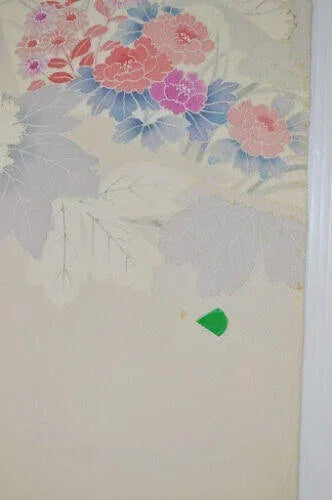 12m X 36cm (13ydx 14.1") Silk Tsukesage Kimono Bolt:tree Peony/chrysanthemum@z53