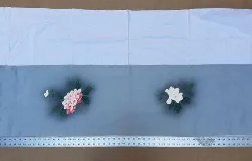 New Silk Tsukesage Bolt Handpainted Red Tree Peony @x25 Z69 12mx36cm (472x14.1" 13y