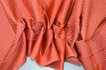 Nishijin Kyoto New Silk Kimono Bolt:unique Stripe Coral Pink@a11 11.4mx37cm (448x14.5"