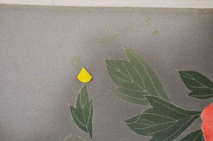 New Silk Tsukesage Bolt Handpainted Red Tree Peony @x25 Z69 12mx36cm (472x14.1" 13y