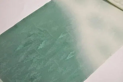 "Snow Falls On Cedars" 100%silk Tsukesage Bolt: Forest Trees Gradation@y75 12yards