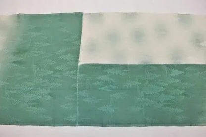 "Snow Falls On Cedars" 100%silk Tsukesage Bolt: Forest Trees Gradation@y75 12yards