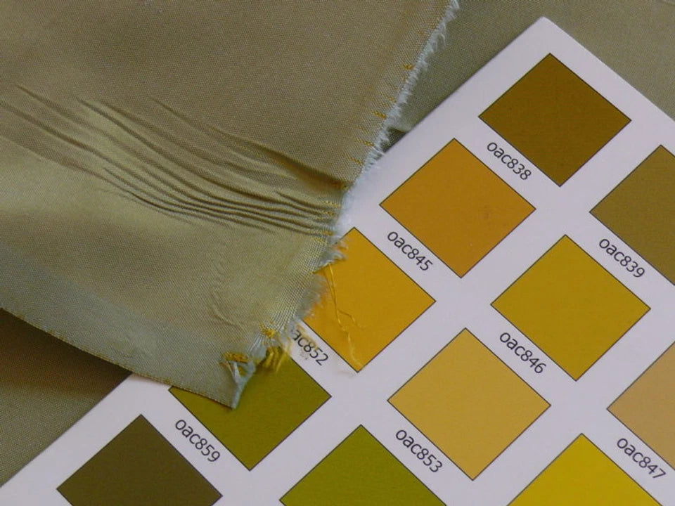 Schumacher Silk Taffeta Light Jade - Green with Gold - 1.6 yards