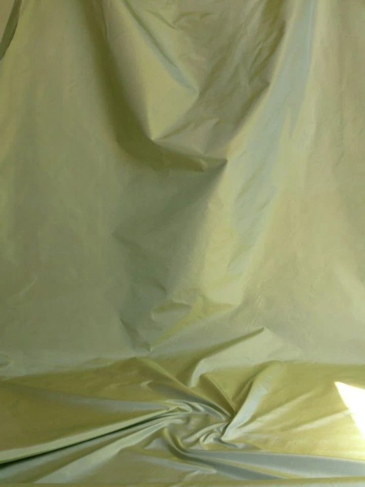 Schumacher Silk Taffeta Light Jade - Green with Gold - 1.6 yards