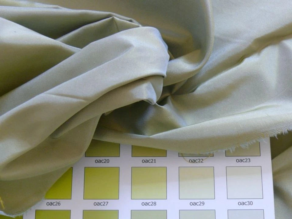 Schumacher Silk Taffeta Light Jade - Green with Gold - 1.6 yards