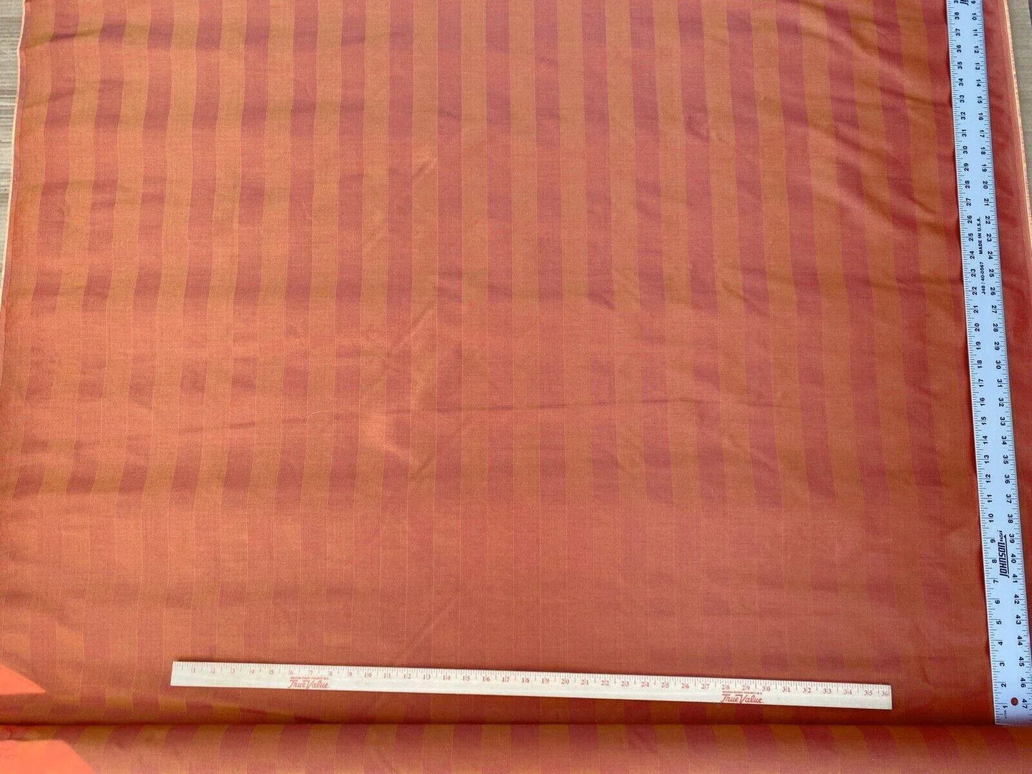 Lee Jofa Silk Cotton Stripe in Saffron Red &amp; Crimson Orange, France