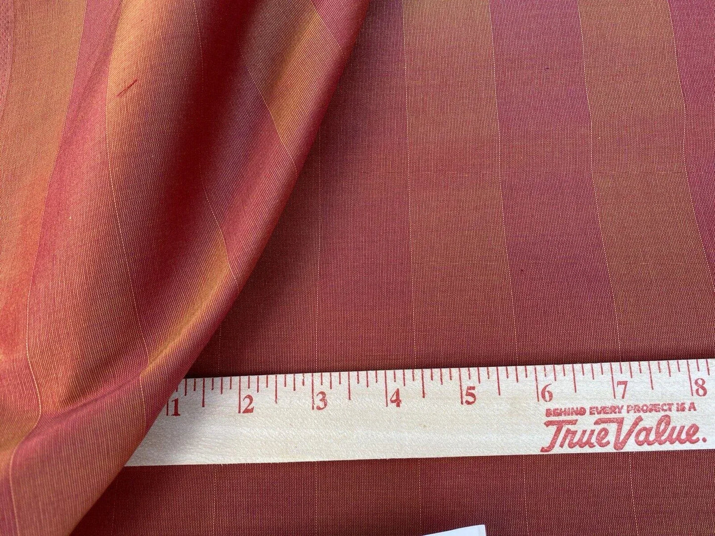 Lee Jofa Silk Cotton Stripe in Saffron Red &amp; Crimson Orange, France