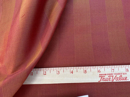Lee Jofa Silk Cotton Stripe in Saffron Red &amp; Crimson Orange, France