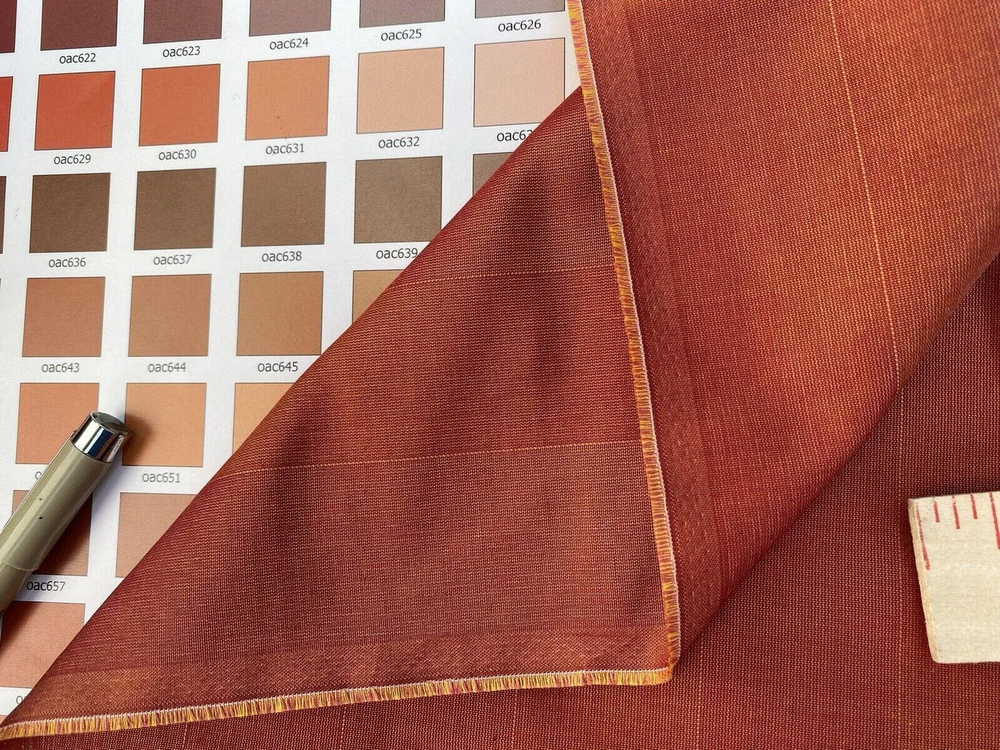 Lee Jofa Silk Cotton Stripe in Saffron Red &amp; Crimson Orange, France