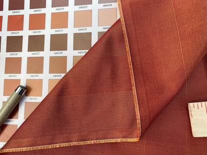 Lee Jofa Silk Cotton Stripe in Saffron Red &amp; Crimson Orange, France