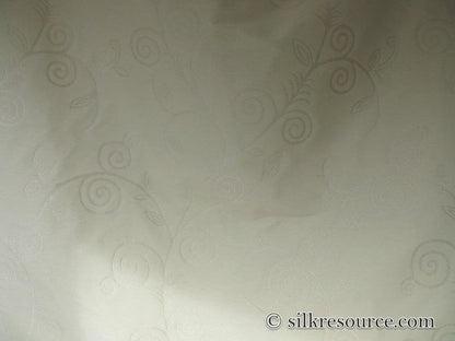 Scalamandre Soren Ivory White Modern Crewel Foliage Vine Linen MSRP USD 185+/Y