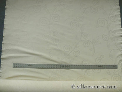 Scalamandre Soren Ivory White Modern Crewel Foliage Vine Linen MSRP USD 185+/Y