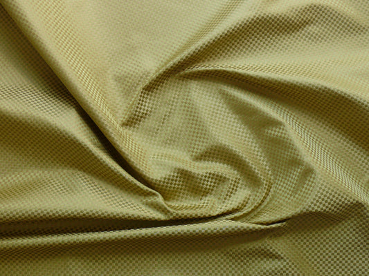 High End 100% Silk Mini Check "wheat" Gold Heavy! MSRP USD275/Y