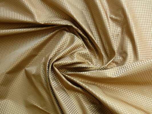 High End 100% Silk Mini Check "vinegar" Gold Heavy! MSRP USD275/Y