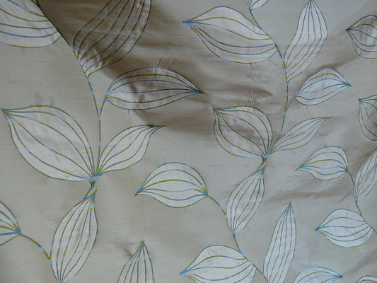 Beacon Hill 100% Silk Lampas Modern Vine "cloud" Cream MSRP USD200+/y