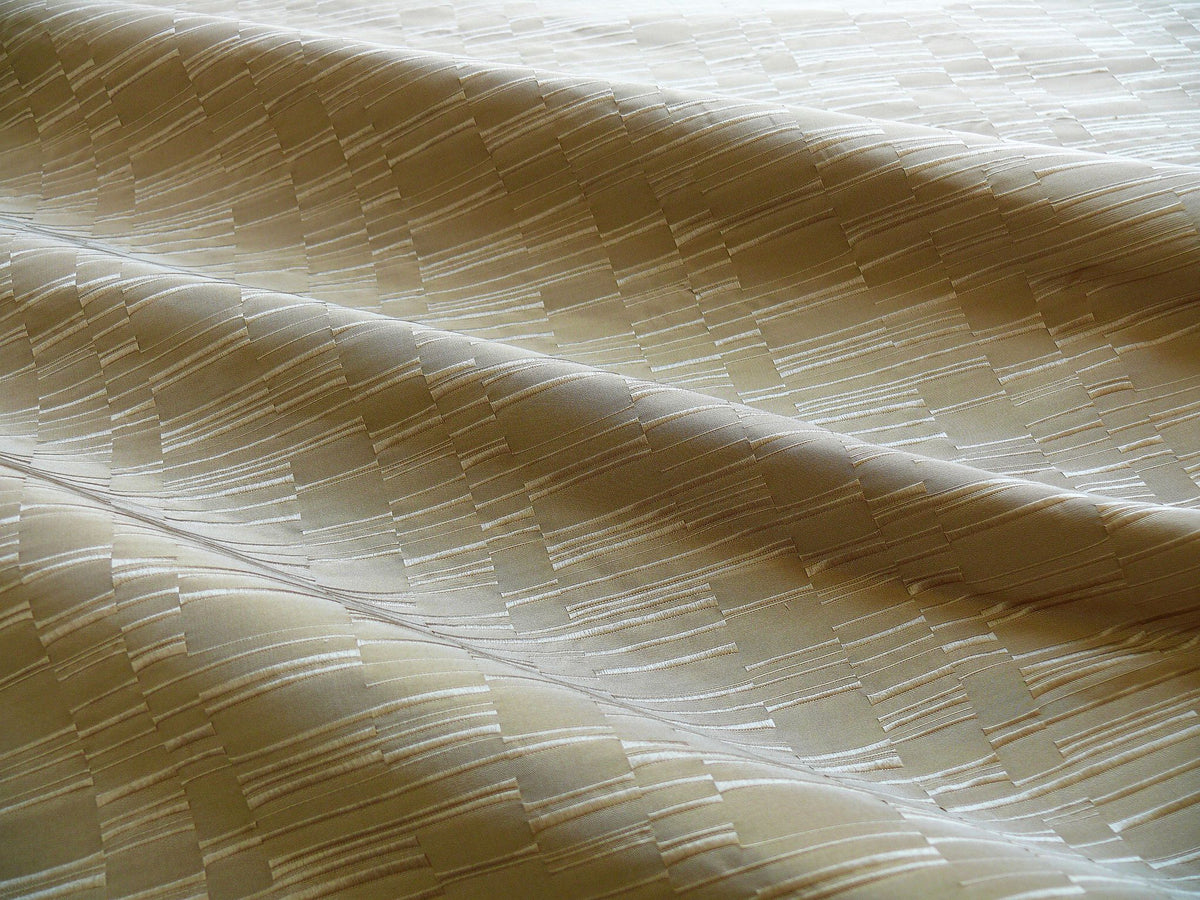 Piano Key Damask Silk - Khaki Brown Tan