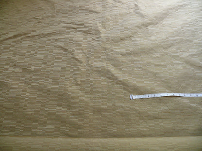 100% Silk Damask Piano Key "khaki" Brown Tan Jacquard Textured Iridescent