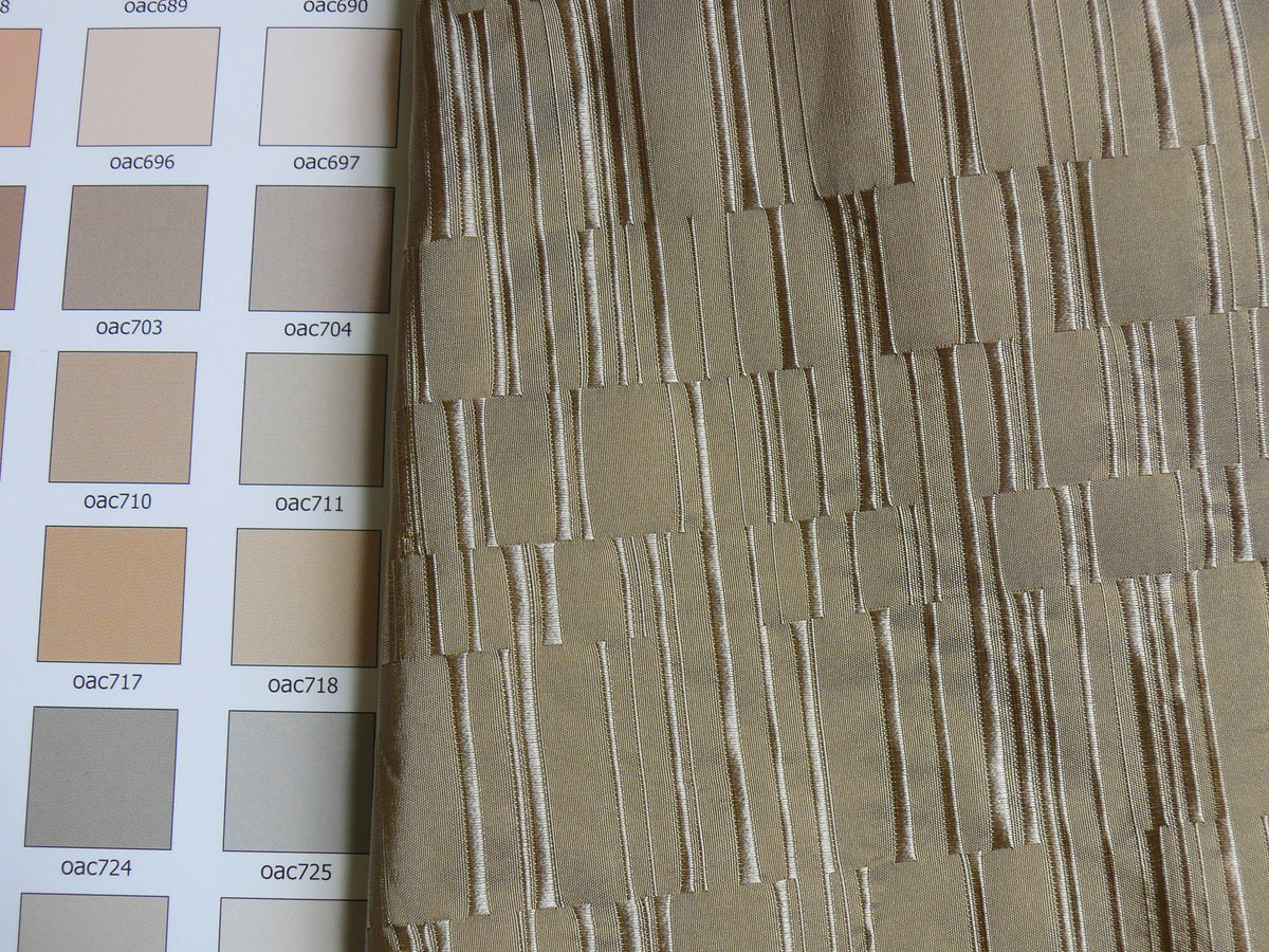 100% Silk Damask Piano Key "khaki" Brown Tan Jacquard Textured Iridescent