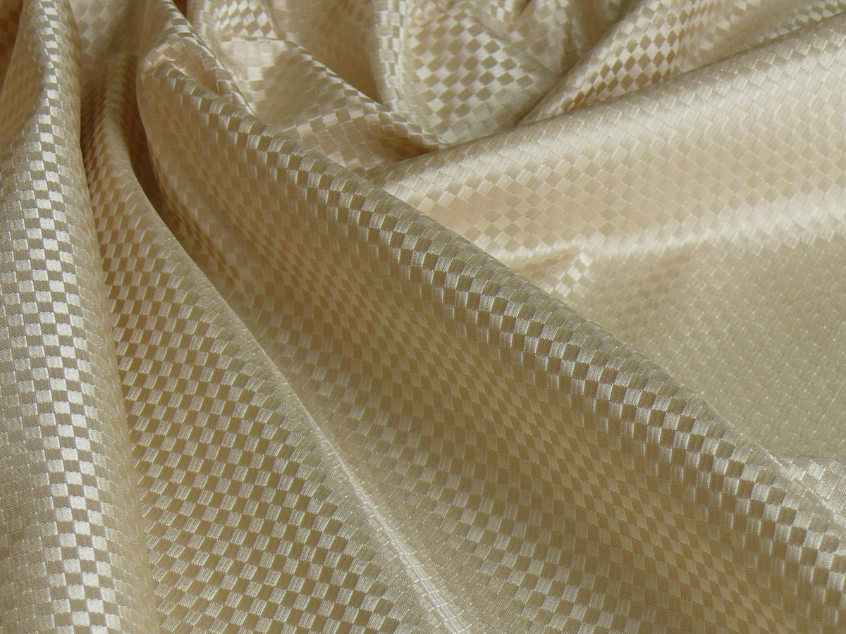 High End 100% Silk Mini Check "salt" Bright White Heavy! MSRP USD275/Y