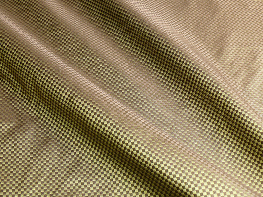 Mini Check Stem Silk - Green Bronze Brown