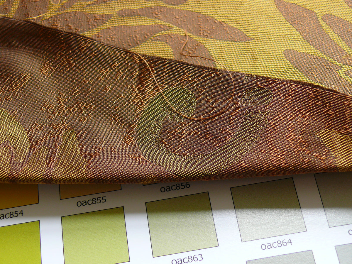 Chrysanthemum Coin Jacquard Silk - Copper Gold