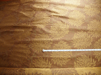 High End 100% Silk Jacquard Kimono Mum Chrysanthemum Flower "coin" Copper Gold