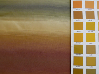 100% Silk Taffeta Graded Ombre Stripe “dusk” Khaki Red Green Gold