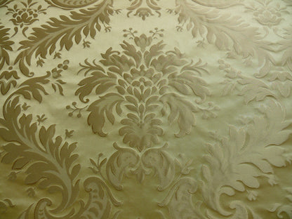 by yard 100% Silk Damask Classy Lotus "sesame" Bright Gold Yellow