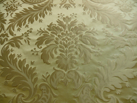 by yard 100% Silk Damask Classy Lotus "sesame" Bright Gold Yellow