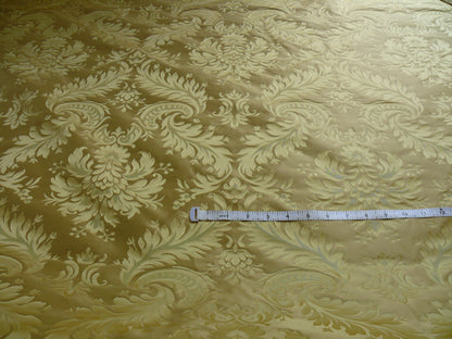 by yard 100% Silk Damask Classy Lotus "sesame" Bright Gold Yellow