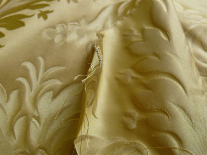 by yard 100% Silk Damask Classy Lotus "sesame" Bright Gold Yellow