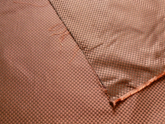 Zinnia Mini Check Silk - Red Brown