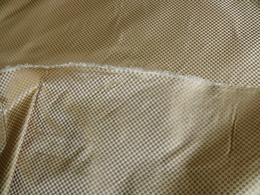 High End 100% Silk Mini Check "blond" Gold Heavy! MSRP USD275/Y