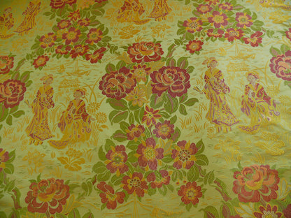 Madame Butterfly Flora Silk Lampas - Green