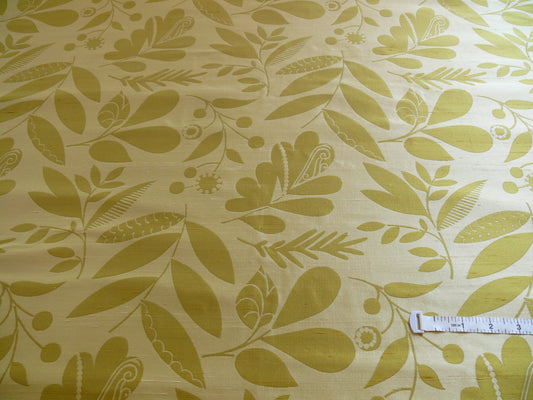 100% Silk Damask Fairy Tale Tree Of Life "grass" Green Thick Josef Frank MSRP USD356/Y
