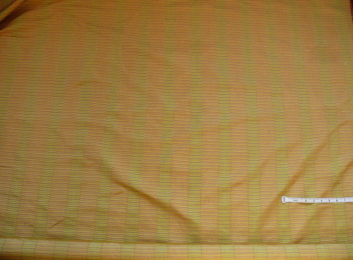 100% Silk Jacquard Piano Key Texture "carnival" Gold Green Pink Copper