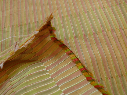 100% Silk Jacquard Piano Key Texture "carnival" Gold Green Pink Copper