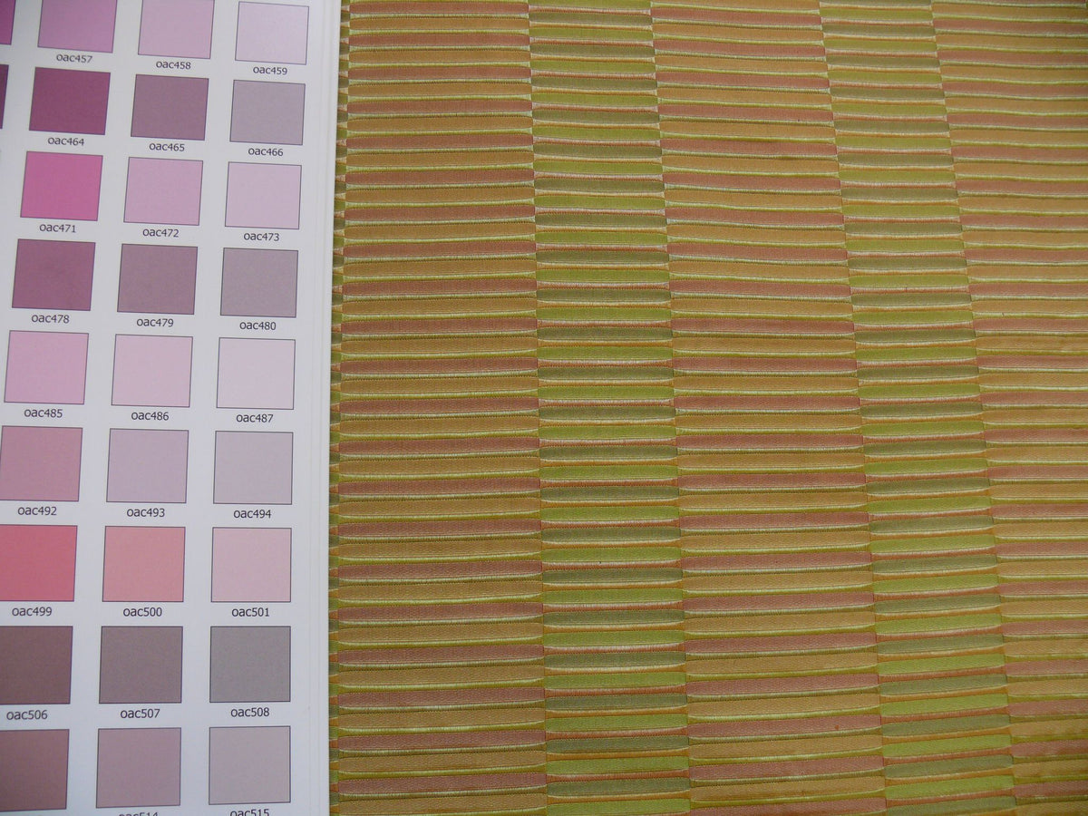 100% Silk Jacquard Piano Key Texture "carnival" Gold Green Pink Copper