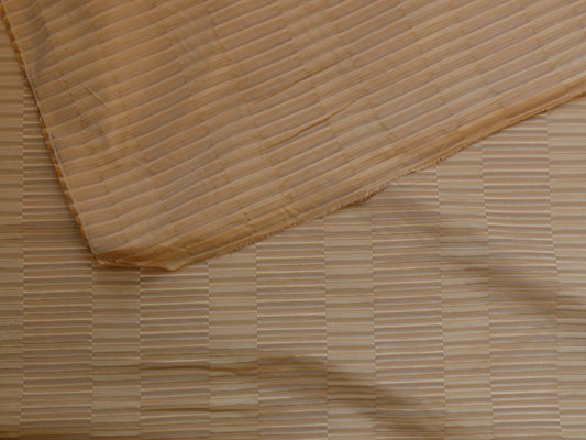 100% Silk Jacquard Piano Key Texture "flax" Gold Ecru Khaki