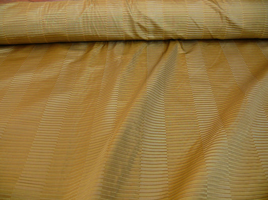 100% Silk Jacquard Piano Key Texture "oregano" Gold Subtle Green