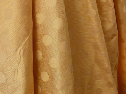 B. Berger Duralee 100% Silk Damask Polka Dot "white Gold" Ecru Reversible Strie and Satin Mid-Century