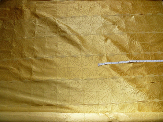 Damask Geometric Daisy Silk - Wheat Gold