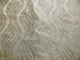 Curvy Modern River Silk Lampas - Silver Gold White