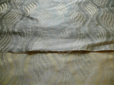 by yard 100% Silk Lampas Curvy Modern River "spa" Silver Blue Gold Art Nouveau