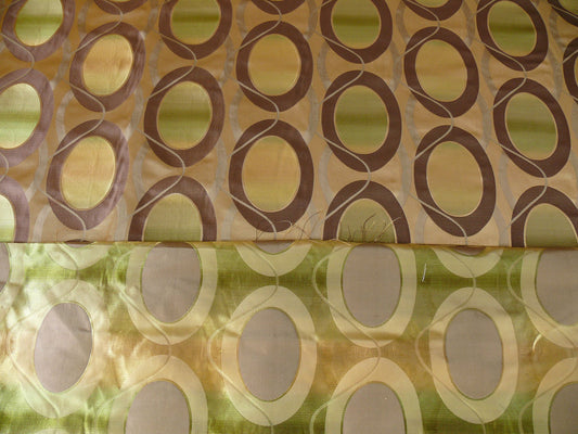 Lampas Egg Mirror Silk - Loden Khaki Multicolor