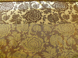 100% Silk Lampas Papercut Tree Of Life Pomegranate "arbor" Brown Green